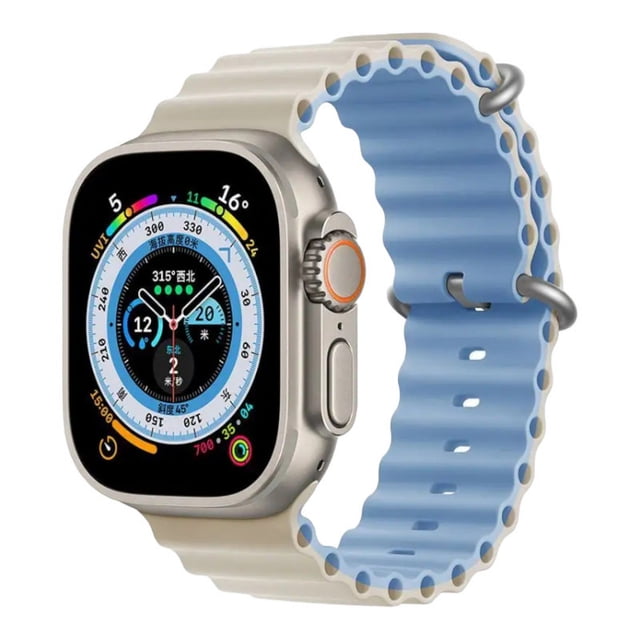 Correa para Apple Watch de Silicon, compatible con 38 mm / 40 mm / 41 mm. Modelo Ocean (Bicolor).
