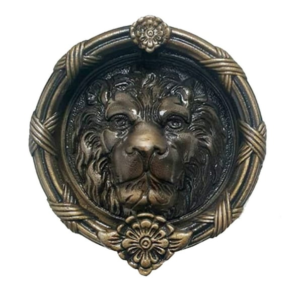 Shristy Hardware "Large Lion" Decorative Brass Door Knocker for Door Front - (Pack of 1 Antique Brass Finish)