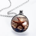 thumbnail image 2 of Starfish Stunning Glass Circular Pendant Necklace - Handcrafted Unique Design for Fashion Forward Necklaces, 2 of 5