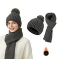 thumbnail image 6 of Bibifish 2 PCS Scarf Hat Sets For Women Beanie Hat And Scarf Comfy Cold Weather Outdoor Winproof Warm 2 Piece Knittd Sets For Ladies, 6 of 6