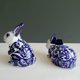 thumbnail image 5 of Decoración de conejo de cerámica, mueble de TV creativo para coche, decoración de sala de estar, decoración de dormitorio para el hogar de porcelana azul y blanca, 5 of 5