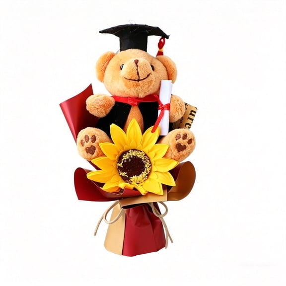 Graduation Bouquet Sunflower Mini Bear Doll Bouquet Graduation Gift Decoration