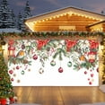 thumbnail image 2 of Fsddascl 7 x 16 Ft Christmas Garage Door Cover, Christmas Large Garage Door Banner, Xmas Poinsettia Balls Botanical Birds Hanging Garage Mural Background for Indoor Outdoor Xmas Party Supplies, 2 of 9