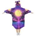 thumbnail image 2 of FORMRS Wearable Blanket Hoodie with Sleeves for Kids Cozy Flannel Sweatshirt, Purple Neon Road, 2 of 7