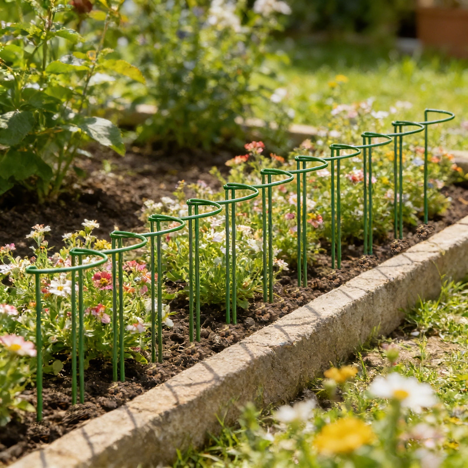 12pcs Plant Support Stakes, TSV 10" W x 16" H Half Round Peony Cages and Supports, Metal Plant Stakes for Indoor and Outdoor Plants, Plant Holders, Tomato Monstera Hydrangea Support Cage