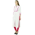 thumbnail image 3 of Phagun Womens Rayon Straight Tunic Kurta Open Front Kurti Mandarin Collar Indian Top, 3 of 9
