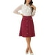 thumbnail image 2 of FALDA A-LINE CON BOTONES ELEGANTE PARA MUJER, LARGO A LA RODILLA, PARA TRABAJO Y OCASIONES FORMAL, ROJO, 2 of 5