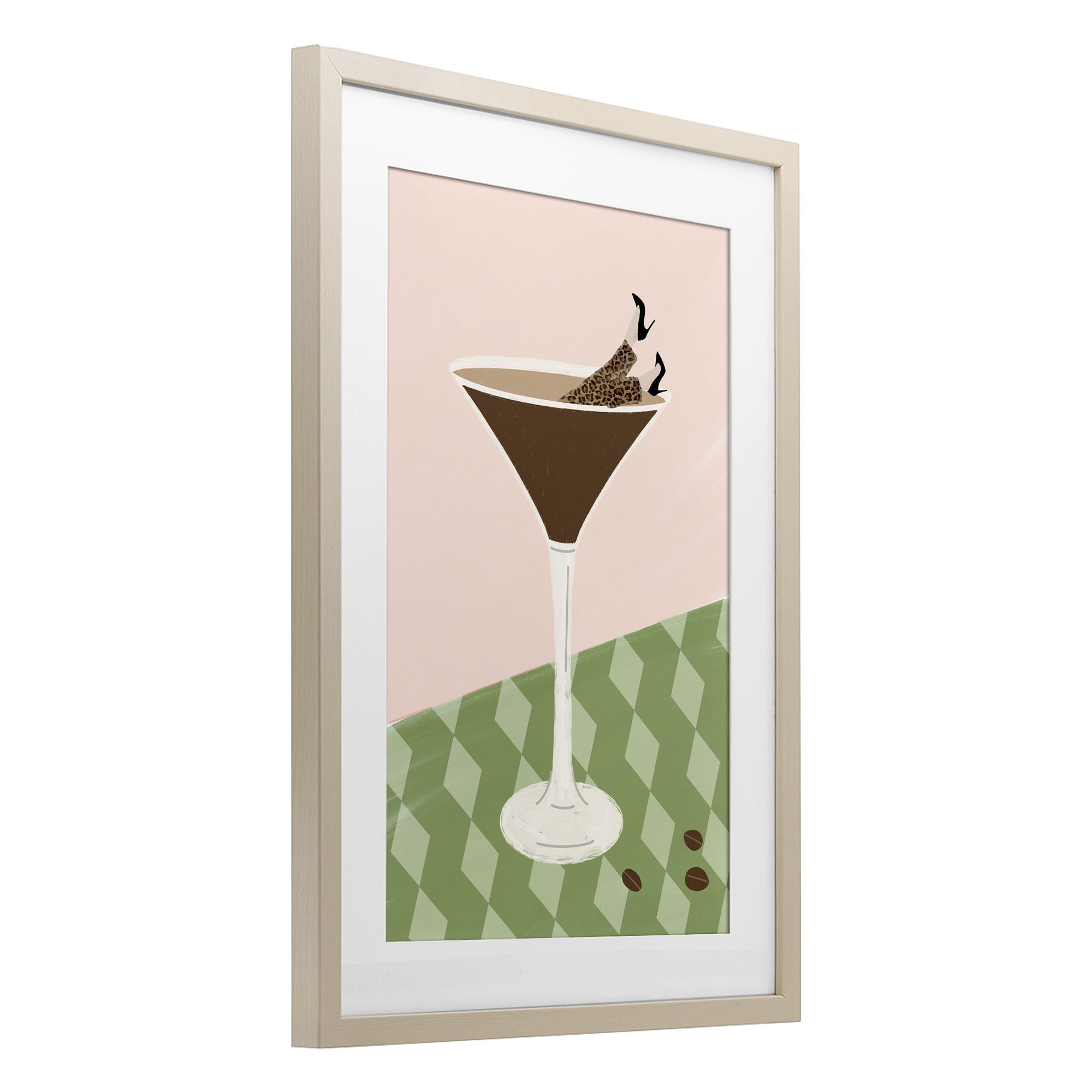 Stupell Industries Glam Martini Splash Birch Framed Print Under Glass, design by Emily Navas