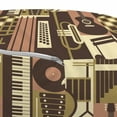 thumbnail image 3 of Music Pouf Cover with Zipper, Creative Graphic of Vintage Musical Instruments Guitar Piano Drums, Soft Decorative Fabric Unstuffed Case, 30" W X 17.3" L, Taupe Khaki, by Ambesonne, 3 of 5