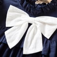 thumbnail image 6 of Fgnfyis Girls Autumn Winter Dress with Bow Detail Long Sleeve for School Party Gown Toddlers and Kids Elegant Attire Navy 2-3 Years, 6 of 9
