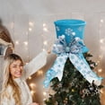 thumbnail image 7 of Christmas Tree Topper Blue Shiny Sequins Top Hat Christmas Tree Top Decoration Sparkling Celebration Party Ornament, 7 of 7