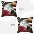 thumbnail image 3 of Fotbe Eagle With Hat And Roses Pattern Velvet Decorative Throw Pillow Covers with Elegant Piping, Soft Plush Cushion Cover for Sofa, Bed, Car, Office-20"x20", 3 of 8
