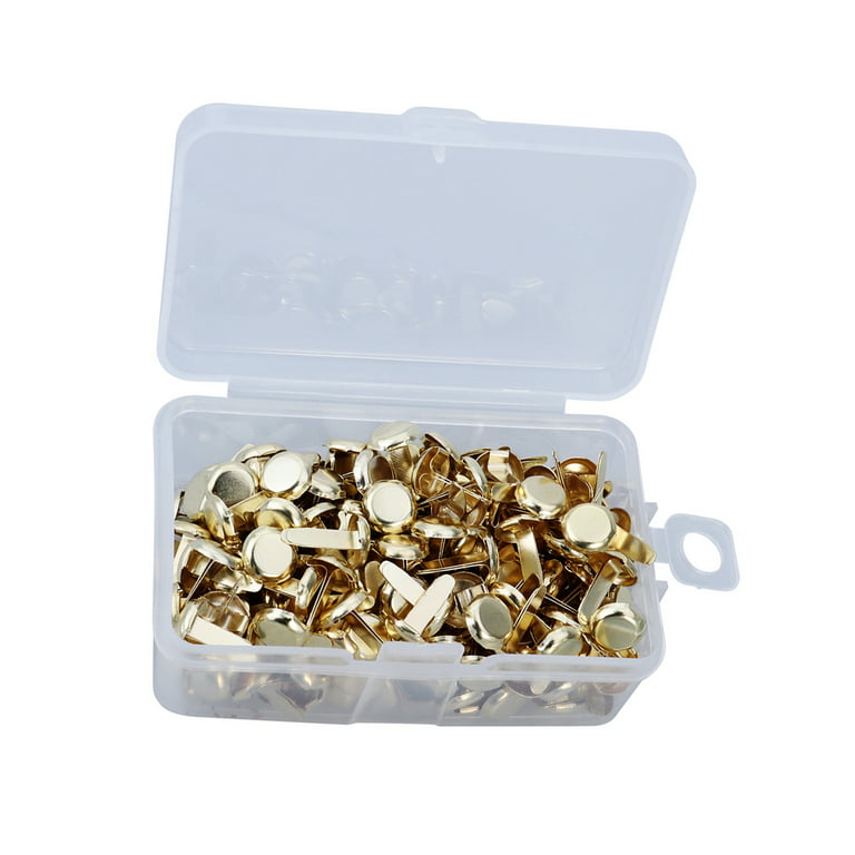 100 PCS Mini Brads, Brass Fasteners 20 x 8mm, Brass Metal Paper Fasteners  for Craft & Scrapbooking Brad DIY 