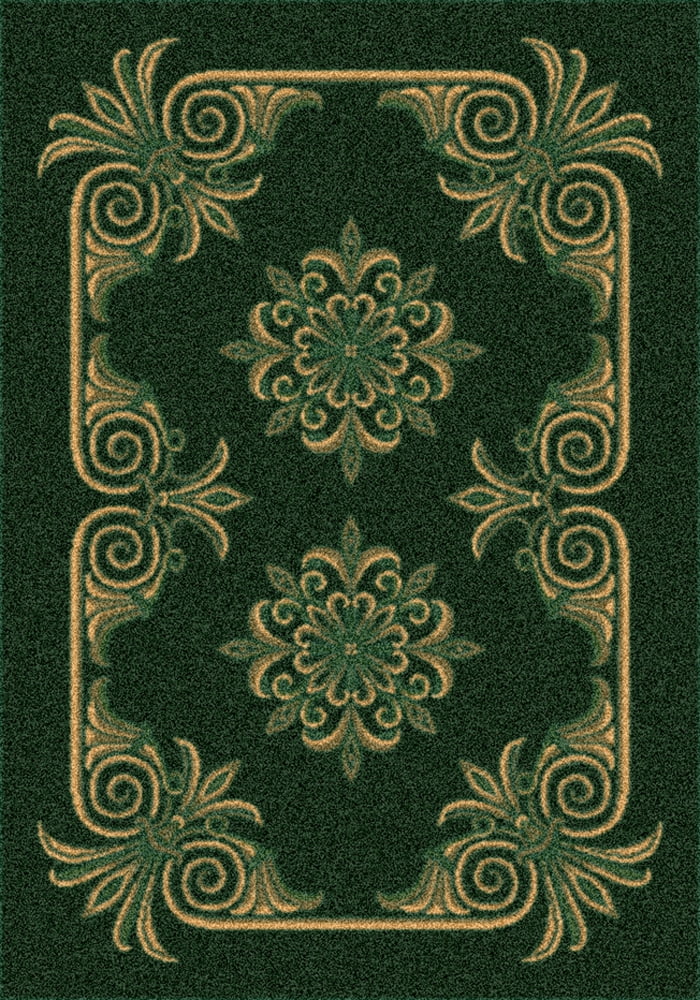 Milliken Green Floral Petals Door Mat Empire Emerald Aprx 2' 8" x 3