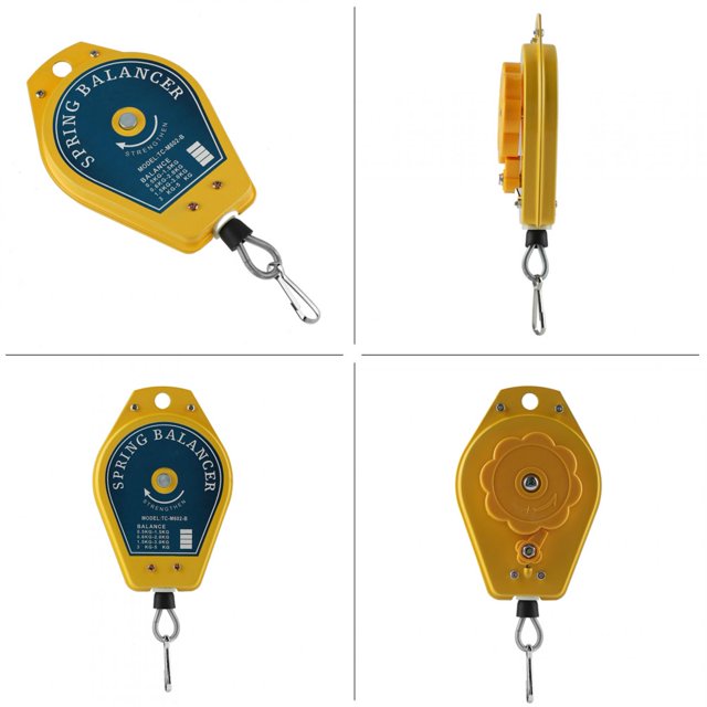 Qiilu Porte-Outil d'Équilibreur de Ressort Rétractable Suspendu avec Accessoire de Raccords, Support de Suspension d'Équilibreur de Ressort, Support d'Outil d'Équilibreur de Ressort