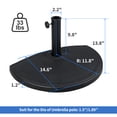 thumbnail image 5 of Half Round Patio Market Umbrella Base, Heavy-Duty Free Standing Resin Umbrella Stand, 33lb, 5 of 6