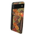 thumbnail image 2 of for Google Pixel 6a Luxury Premium PU Leather + TPU Case with 3 Card Slots, Kickstand Back Case Floral Pattern Skin-Friendly Shock-resistance Cover for Google Pixel 6a, Autumn, 2 of 6