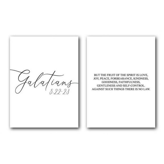 Galatians 5:22-23, Bible Verse, 2 Piece Poster Print, Multiple Sizes, Home Wall Art Decor