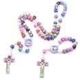 thumbnail image 5 of 2PCS Kids Colorful Rosary Necklace Catholic Holy Christ Cross Prayer Beads Decor, 5 of 9
