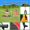 thumbnail image 3 of 4 in-1 Swing Set for Kids, Outdoor A-Frame Metal Swing Sets with Ladder, 2 Swing Seats, and 1 Basketball Hoop, 3-4 Kids Swing Set Backyard Games, 3 of 8