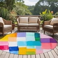 thumbnail image 4 of Round Rugs 5Ft, Colorful Abstract Art Round Area Rug Washable Indoor Throw Carpet, Geometric Modern Oil Painting Soft Non Slip Circle Rug for Cabinet Bathroom Home Decor Aesthetic, 4 of 8