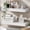C. White, variant on Bathroom Floating Shelves Wall Mounted - 15.7" Over Toilet Rustic Brown Set of 2 Farmhouse Décor Storage Organizer
