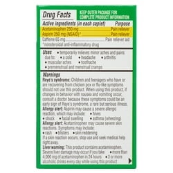 (6 pack) Equate Extra Strength Headache Relief Caplets with Acetaminophen, Aspirin, and Caffeine, 24 Count