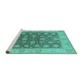 thumbnail image 2 of Ahgly Company Machine Washable Indoor Rectangle Oriental Turquoise Blue Traditional Area Rugs, 5' x 7', 2 of 4