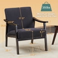 thumbnail image 2 of GARITIN Accent Chair, Mid Century Modern Armchair with Solid Wood Armrest, 2 of 8