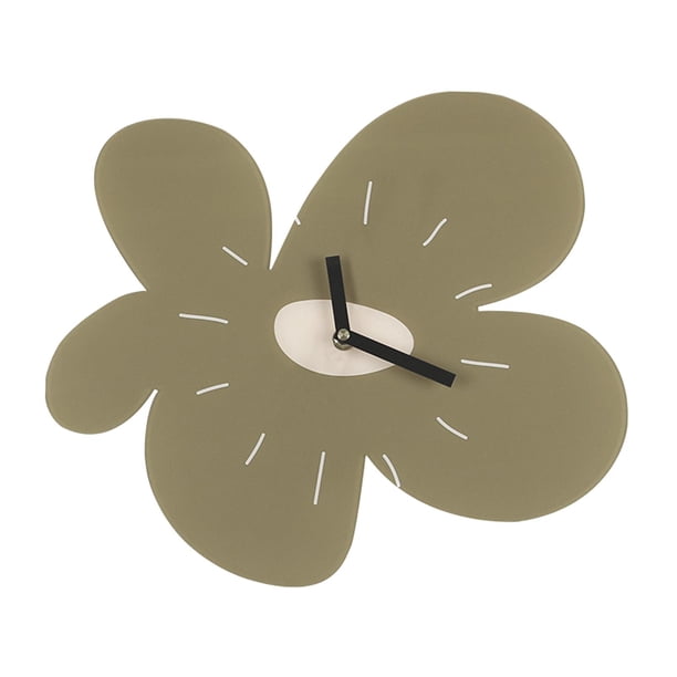 Relojes de pared pequeños con espejo acrílico, silenciosos, sin tictac, funcionan con pilas, estilo moderno para el hogar Flor