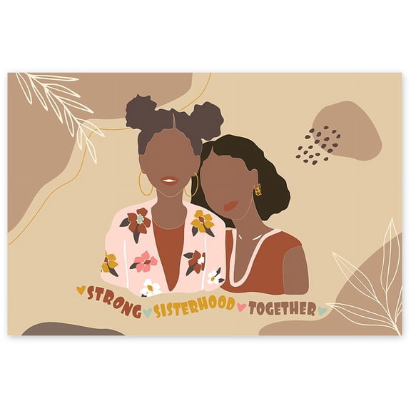 Black History Month Canvas Wall Art I'm Black Proud Girls African American Home Office Decor Sisterhood Gifts