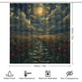 thumbnail image 2 of Vintage Nautical Full Moon Shower Curtain Set Bathroom Set Decorative Vintage Mid Century Ocean Theme Full Moon Pirate Ship 4 Piece Shower Curtain, Toilet Cover, U-Mat, Floor Mat, 2 of 8