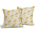 thumbnail image 2 of Tropical Palm Tree Pillow Covers 16x16 Inch Yellow Coconut Trees Coastal Plants Decorative Pillow Cases Summer Beach Vintage Cushion Covers Farmhouse Home Decor for Sofa Couch Outdoor Set of 2, 2 of 6
