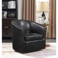 thumbnail image 2 of Coaster Tourneur Faux Cuir Rembourrage Bras Incliné Accent Chaise Pivotante Brun Foncé, 2 of 9