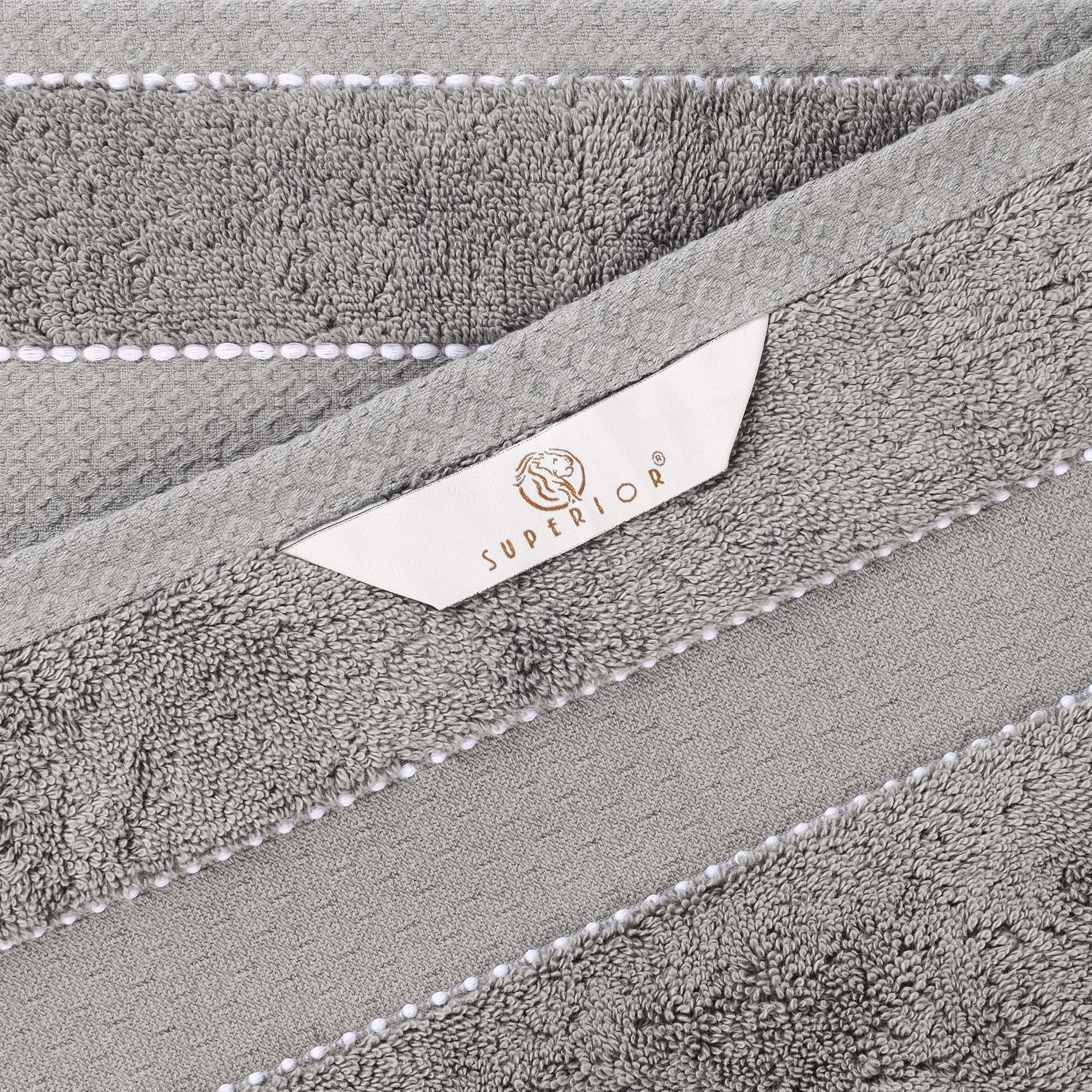 Superior Niles Giza Cotton 12 Piece Washcloth / Face Towel, Egypt Produced Soft Towels, Charcoal
