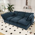 thumbnail image 2 of EUROCO 124.4" 6-Seat Sectional Sofa,U Shaped Reversible Modular Sofa Bed with Storage Function,Large Convertible Sectional Sofa Couch for Living Rooms, Offices, and Apartments,Dark Blue, 2 of 8