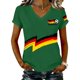 thumbnail image 1 of Women's Germany Football Graphic T-Shirt, V-Neck Casual Letter Print T-Shirt, Fashion Short Sleeve Graphic Tee, Summer Daily Lightweight Tops for Soccer Tournament 2026 Army Green Size: 2XL, 1 of 4