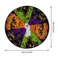 thumbnail image 3 of Halloween Round Fitted Tablecloth, Elastic Edge Stretch Fabric Table Cover, Spooky Pumpkin Ghost Black Cat Print Tablecloth, Washable Non Slip Circular Table Topper for Dining and Holiday Party, 3 of 7