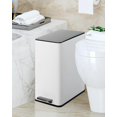 thumbnail image 2 of Slim Trash Can, 4 Gallon/15 L Kitchen Garbage Can with Soft Close Lid & Removable Inner Bucket, Small Narrow Recycling Bin for Bathroom, Living Room, Office, White, 2 of 7