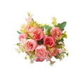 thumbnail image 2 of Ramo de flores de peonía de seda de 1 pieza, hortensias artificiales y tallos de follaje para centros de mesa de boda y decoración del hogar (rosa) Rkxzt, 2 of 9
