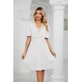 thumbnail image 5 of Purcoar Women's Summer Dress Short Sleeve V-Neck Midi Dress With Pocket, 5 of 7