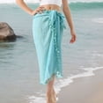 thumbnail image 5 of Sarong Wraps for Women Long Beach Swimsuit Cover Up Swimwear Pareo with Tassels Bikini Skirt Coverup for Bathing Suit, 5 of 6