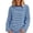 Blue, variant on Women's Oversized Long Sleeve Striped T-Shirts Crewneck Pullover Loose Fit Casual Basic Everyday Tops