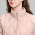 thumbnail image 5 of Inleife Women's Winter Lightweight Down Jackets Short Style Stand Collar Long Sleeved Warm Jacket Long Sleeved Cotton Jacket, 5 of 6