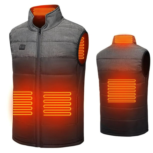 Kearding Chaleco con calefacción USB para hombres y mujeres Chaleco de calefacción eléctrica ajustable de 3 temperaturas para deportes al aire libre Suministros térmicos No.2 Kearding HA046551-02