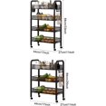 thumbnail image 2 of Chariot de Rangement et d'Organisation de Cuisine à 5 Niveaux, Chariot Utilitaire de Garde-Manger en Métal pour Collations sur Roulettes, Étagères de Rangement Roulantes pour Fruits, Pommes de Terre, Collations, Légumes, Pain (Black1,44x27x84cm(17x11x33 Po)), 2 of 7