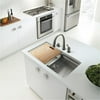 Houzer Novus 32 in Stainless Steel Undermount Single Bowl Dual Platform Workstation Kitchen Sink with Accessories - NVS-5200