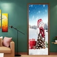 thumbnail image 4 of Winter Snowman Door Sticker Decoration Christmas Door Banner Backdrop for Winter Welcome Christmas Holiday Front Door Decoration,Removable self-adhesive wall stickers, 4 of 15