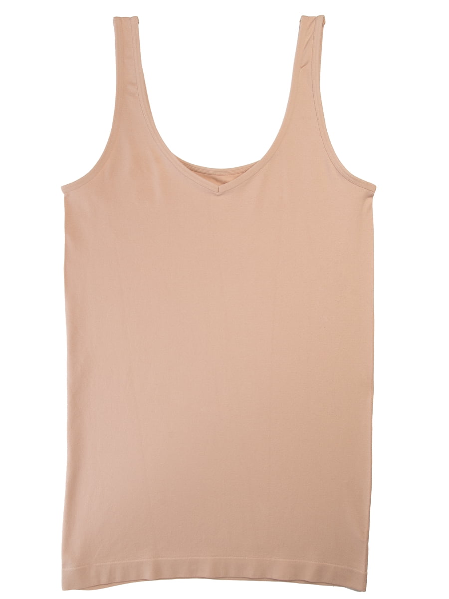 Photo 1 of Ellen Tracy Womens Seamless Reversible Camisole Scoop or V-Neck Reversible Camisoles For Women Cami Tank Top