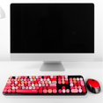 thumbnail image 4 of Inteprter Sweet Mixed Color Cute Portable 2.4Ghz Teclado y mouse inalámbricos Set Girl Universal Desktop Keyboard and Mouse Juegos de teclado y mouse para computadora No.1, 4 of 6